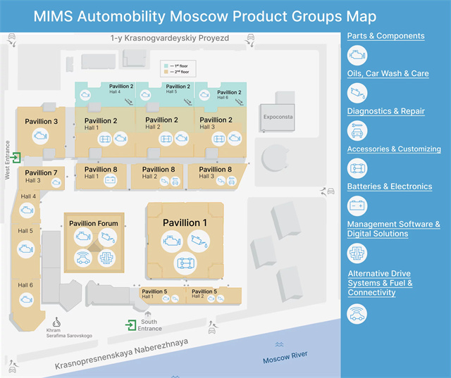 2024俄罗斯国际汽配展MIMS平面图
