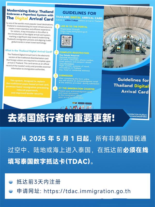 告别纸质！泰国2025年5月启用数字入境卡，入境更便捷