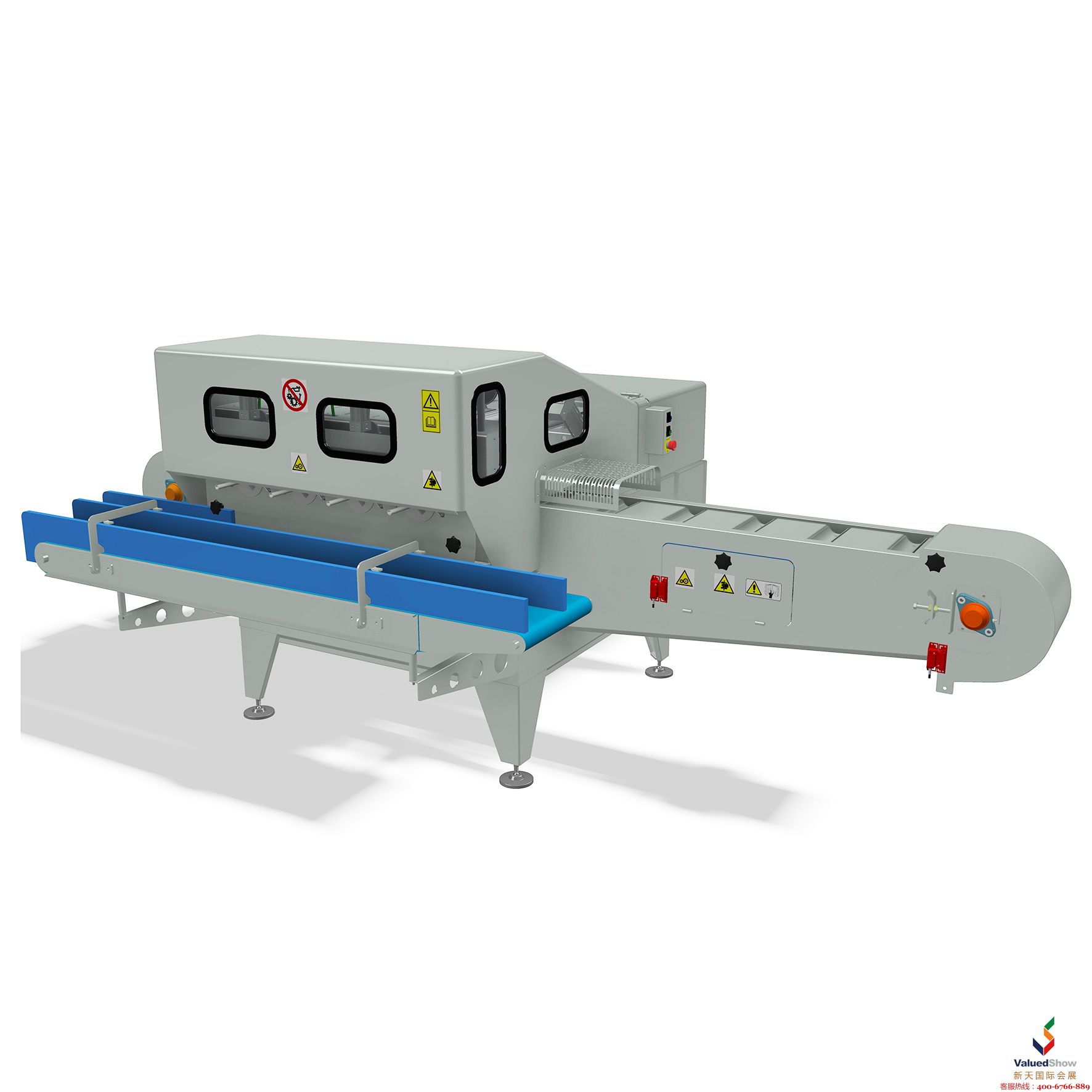 果蔬展中的自动切割机