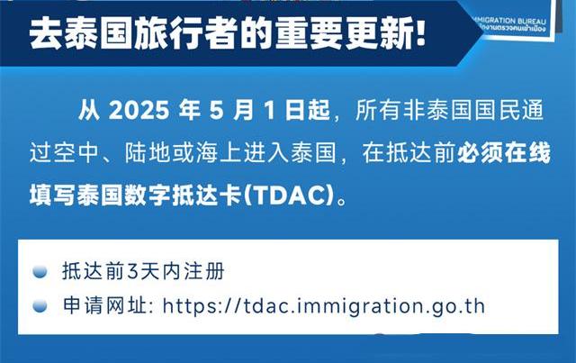 告别纸质！泰国2025年5月启用数字入境卡，入境更便捷